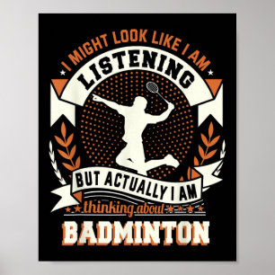 Best Badminton Lover Badminton Coach Smash Poster