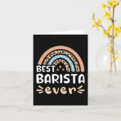 Best Barista ever Leopard Rainbow Gift Mom Karte (Gelbe Blume)