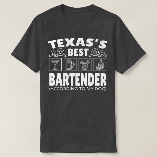 Best Bartender Texas T-Shirt (Design vorne)