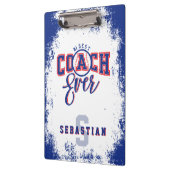 Best Baseball Coach Personalized Name & Monogram Klemmbrett (Links)