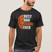Best Basketball Dad Coach Ever Fathers Day Retro B T-Shirt (Vorderseite)