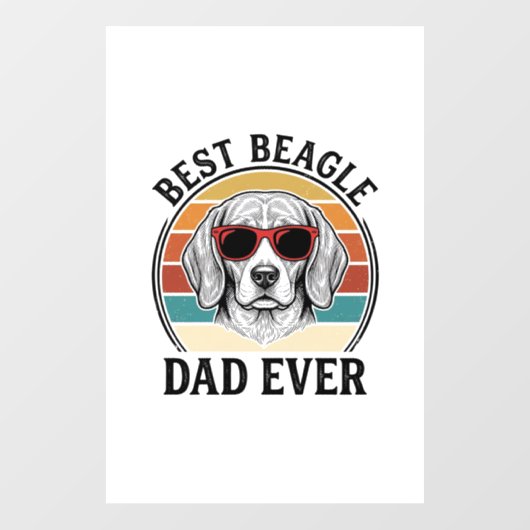 Best Beagle Dad Ever Vintage Beagle Shirt Design_1 Fensteraufkleber (Blatt)