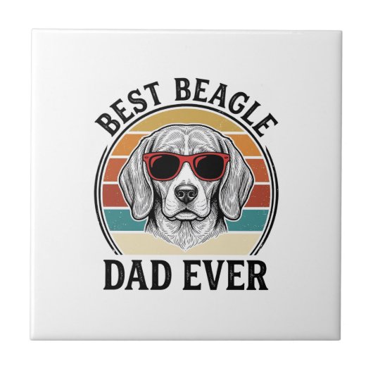 Best Beagle Dad Ever Vintage Beagle Shirt Design_1 Fliese (Vorderseite)