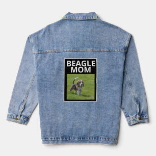BEST BEAGLE MAMA JE DOG FOTO TEXT EINFACH SCHWARZ JEANSJACKE