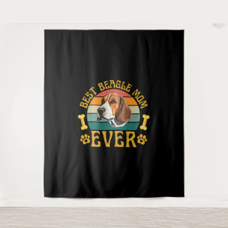 Best Beagle Mom Ever, Funny Beagle Dog Canine Wandteppich