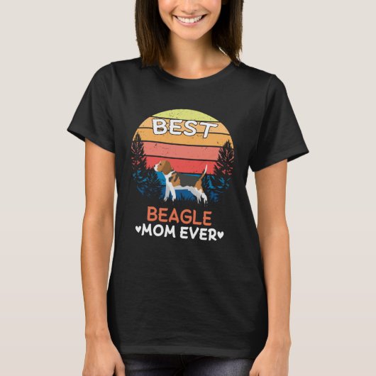 Best Beagle Mom Ever Retro Vintage T-Shirt (Vorderseite)
