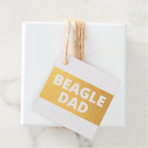 BEST BEAGLE VATER JE PET PUPPY HUND IN WEISS & GOL GESCHENKANHÄNGER