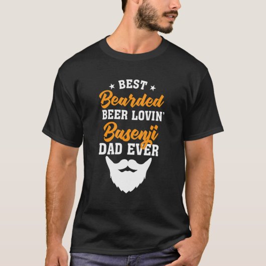 Best Bearded Beer Lovin' Whippet Dad Dog Humor T-Shirt (Vorderseite)
