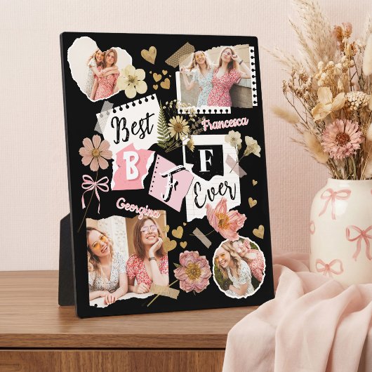 Best BFF Ever Fun Scrapbook Friends Photo Collage Fotoplatte