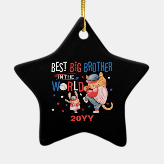 Best Big Brother in the World - Baseball Keramik Ornament (Hinten)