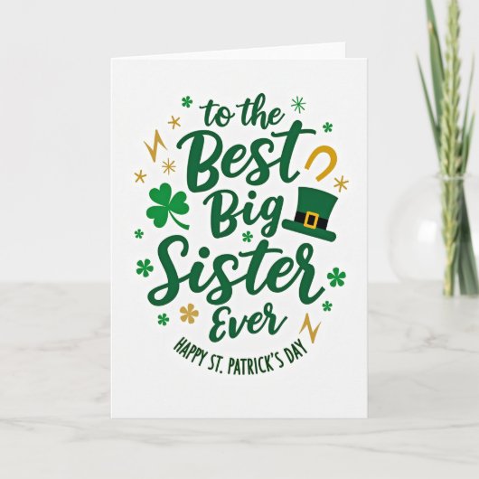 Best Big Sister Ever Card Karte (Vorderseite)