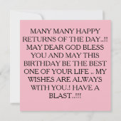 BEST BIRTHDAY CARD EINLADUNG (Rückseite)