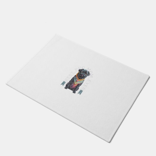 Best Black Mops Mama Ever Möpsen Besitzer Mops Lie Fußmatte (Schrägansicht)