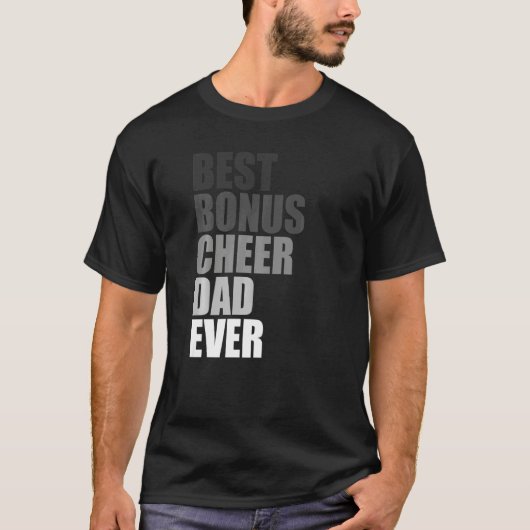 Best Bonus Cheer Dad Ever Cheerleading Stepdad Jok T-Shirt (Vorderseite)