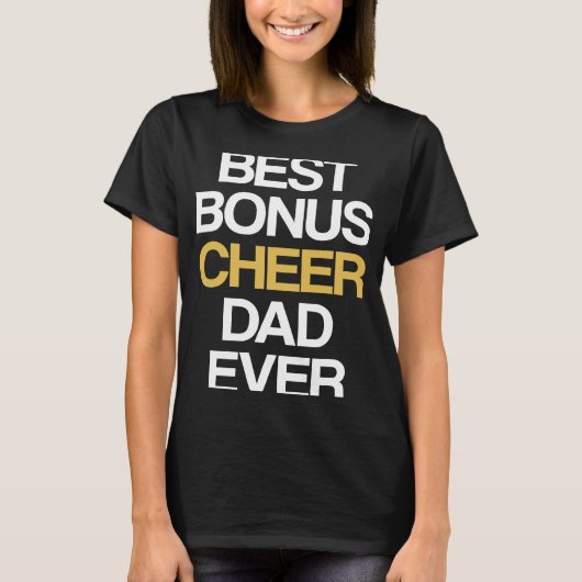 Best Bonus Cheer Dad Ever Cheerleading Stepdad Ste T-Shirt (Vorderseite)