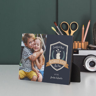 Best Bonus Dad By Par   Golf Stepdad Photo Fotoplatte