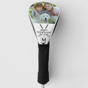 BEST BONUS VATER BY PAR Foto Monogramm Schwarz-wei Golf Headcover