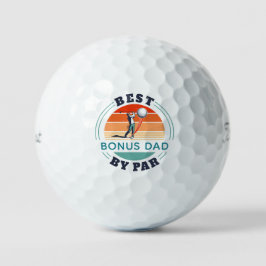 Best Bonus Vater by Par Stepdad Vathers Day Custom Golfball