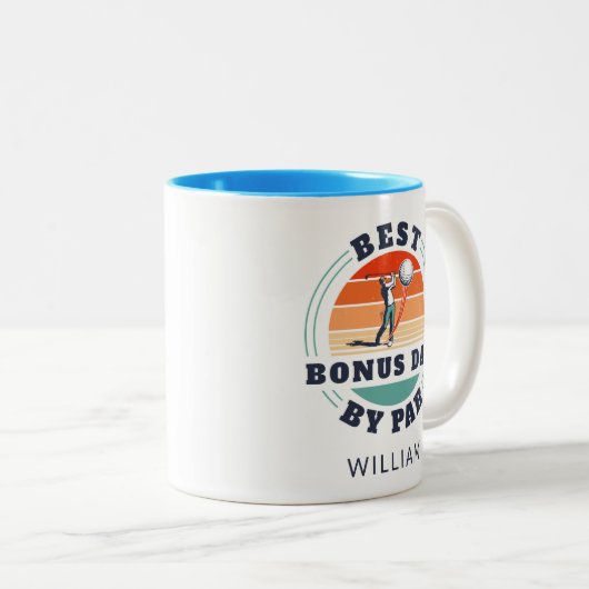Best Bonus Vater Vathers Day Golf Lover Custom Zweifarbige Tasse (VorderseiteRechts)