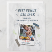 Best Bonus Vater Vathers Day Stepdad Custom Foto (Vorne/Hinten)