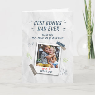 Best Bonus Vater Vathers Day Stepdad Custom Foto Karte
