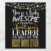 Best Boss Apprecife Geschenk Weinführer Weinetikett (Einzelnes Label)