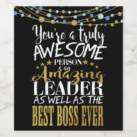 Best Boss Apprecife Geschenk Weinführer Weinetikett (Einzelnes Label)