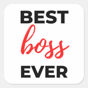 Best Boss Ever 2 Quadratischer Aufkleber