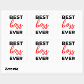 Best Boss Ever 2 Quadratischer Aufkleber (Blatt)