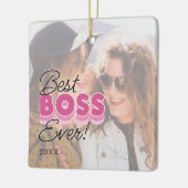 Best Boss Ever Foto Weihnachten Keramikornament (Links)