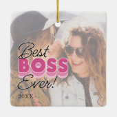Best Boss Ever Foto Weihnachten Keramikornament (Rückseite)