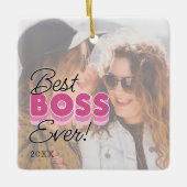 Best Boss Ever Foto Weihnachten Keramikornament (Vorderseite)