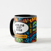 Best Boss Ever Fun Retro Comic Pop Tasse (Vorderseite Links)