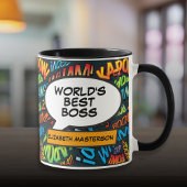 Best Boss Ever Fun Retro Comic Pop Tasse