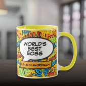 Best Boss Ever Fun Retro Pop Art Comic Tasse