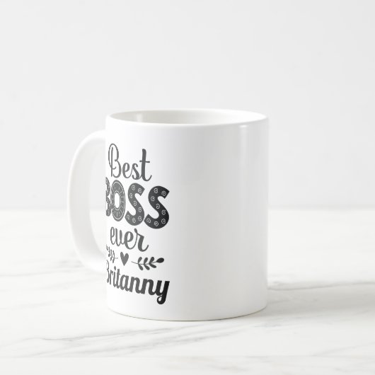 Best Boss Ever Geschenk-Idee Kaffeetasse (Vorderseite Links)