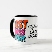 Best Boss Ever Lady Boss Graffiti Tasse (Vorderseite Links)