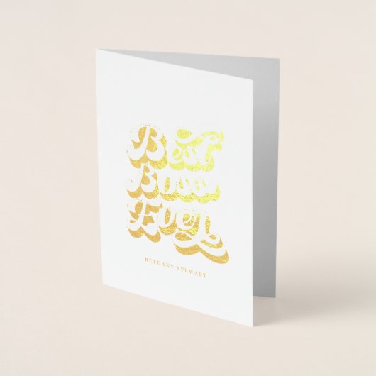 Best Boss je Custom Foto Gold Folienkarte (Vorderseite)