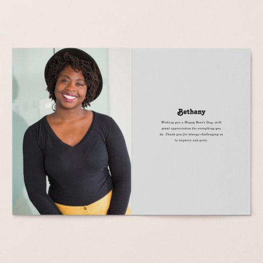 Best Boss je Custom Foto Gold Folienkarte (Innenseite)