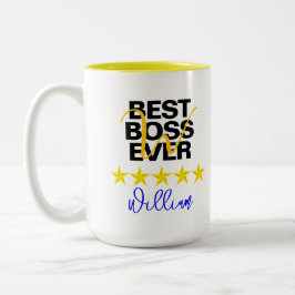 Best Boss je (Name Initial) Office-Kaffee-Tasse Zweifarbige Tasse