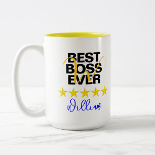 Best Boss je (Name Initial) Office-Kaffee-Tasse Zweifarbige Tasse