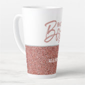 Best Boss Rose Gold Pink Glitzer Personalisiert  Milchtasse (Linke Ecke)