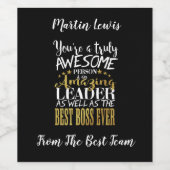 Best Boss Weihnachtsweinlabel Personalisiert Weinetikett (Einzelnes Label)