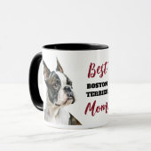 Best Boston Terrier Dog Mama Tasse (Vorderseite Links)