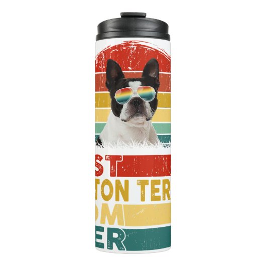 Best Boston Terrier Mama je Retro Boston Terrier Thermosbecher (Vorderseite)