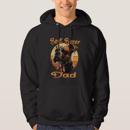 Best Boxer Dad Boxer Sunset Retro Dog Owner Dog Hoodie (Vorderseite)