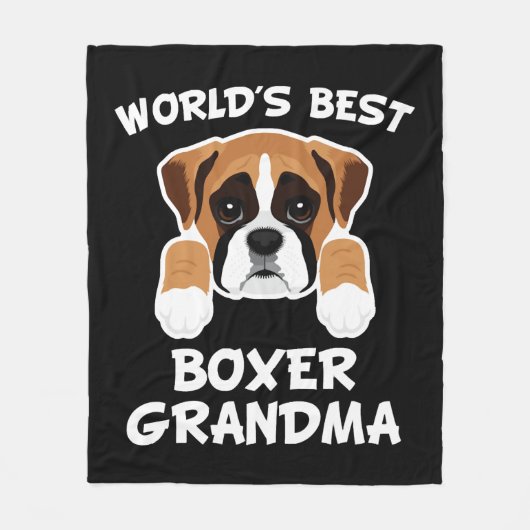 Best Boxer Oma Dog Granddog Fleecedecke (Vorderseite)
