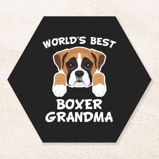 Best Boxer Oma Dog Granddog Untersetzer (Vorderseite)