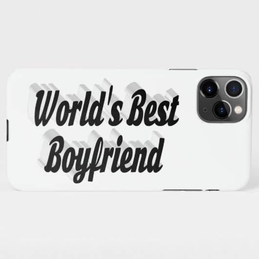 Best Boyfriend Black 3D Text iPhone Hülle (Rückseite (Horizontal))