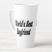 Best Boyfriend Black 3D Text Milchtasse (Linke Ecke)